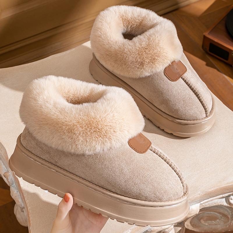 Northeast snow boots winter velvet thickened warm thick-soled indoor bag heel cotton shoes outside