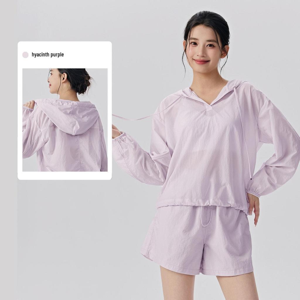 Women's Sun Protection Sports Set: Lightweight, Breathable, Loose-Fit, Anti-UV Two-Piece for Outdoor Fitness