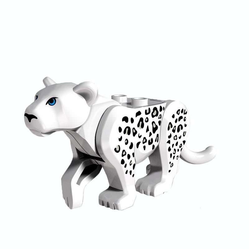 MOC Zvířata Tygr Koza Prase Leopard Lední medvěd Slon Středověký Válečný Vlk Stavební kostky Hračky Lesní Kostky Příslušenství Hračka