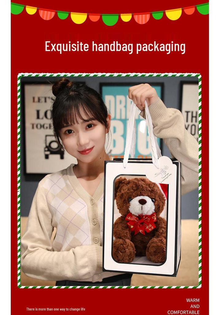 Christmas Teddy Bear Plush Toy - Holiday Gift Simulation Doll