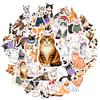 35pcs-50pcs Cartoon Kittens Stickers Cute Cats Cats Stickers Animal Stickers For Guitar Laptop Helmet Skateboard Notebook DIY