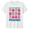 Pfirsich Liebe & Glück Pfirsiche Frucht Lebensmittel Grafik T-Shirt Herren Damen Shirt
