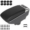 Opel Astra III H 04-14 apoio de braço com compartimento de arrumação COURO ECOLÓGICO PRETO + kit de instalação