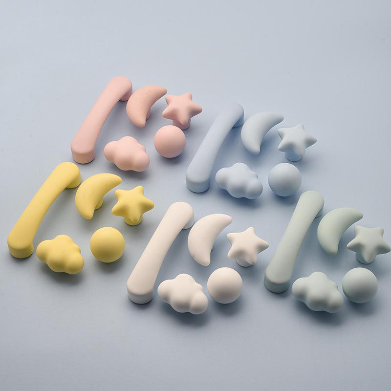 Maniglia per Armadio in Ceramica Carina a Forma di Stella Luna Nuvola Pomello Colorato per Cassetto per Armadio Mobile Decorazione