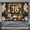 2D Luxury Gold Frame 18th Happy Birthday Photography Backdrop Banner