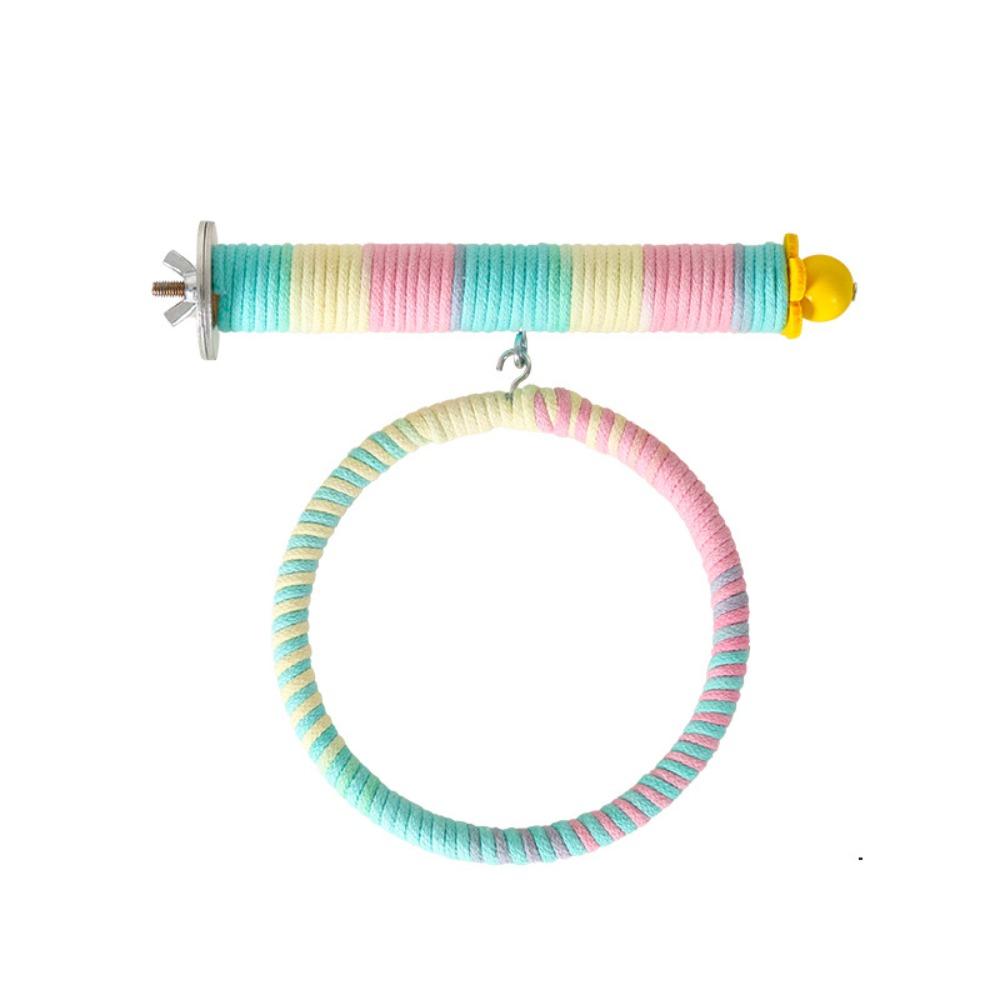 Linen Rope Parrot Play Stand Toy Suction Cup/ Screw Hanging Bird Standing Perch Parrot Toy Style 6