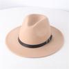 Children Single Side Wool Felt Jazz Fedora Hats 54CM Elegant BOY GIRL Wide Brim Panama Trilby Cap 54CM wholesale