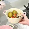 Double Ear Ceramic Soup Bowl Household Large Capacity Fruit Salad Bowl Instant Noodle Bowl