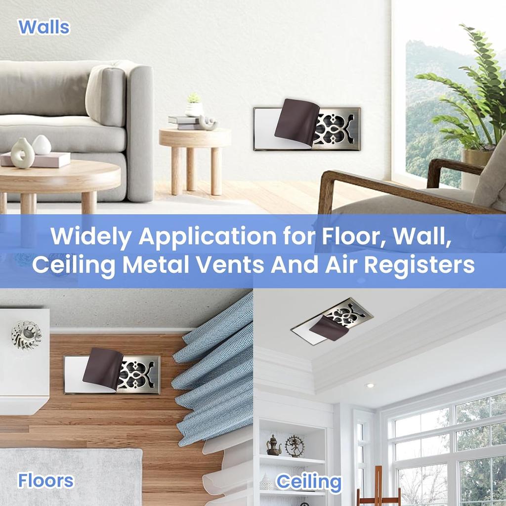 High Strength Magnetic Vent Cover for Home 3 Pack (4.84" x 10.83") for Floor, Wall and Ceiling Steel Registers, Home and RV - White