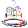 New Air Conditioning Pressure Gauge with Hose and Hook 3 Way AC Diagnostic Manifold Gauge Set for Freon For R12 R22 R404A R134a