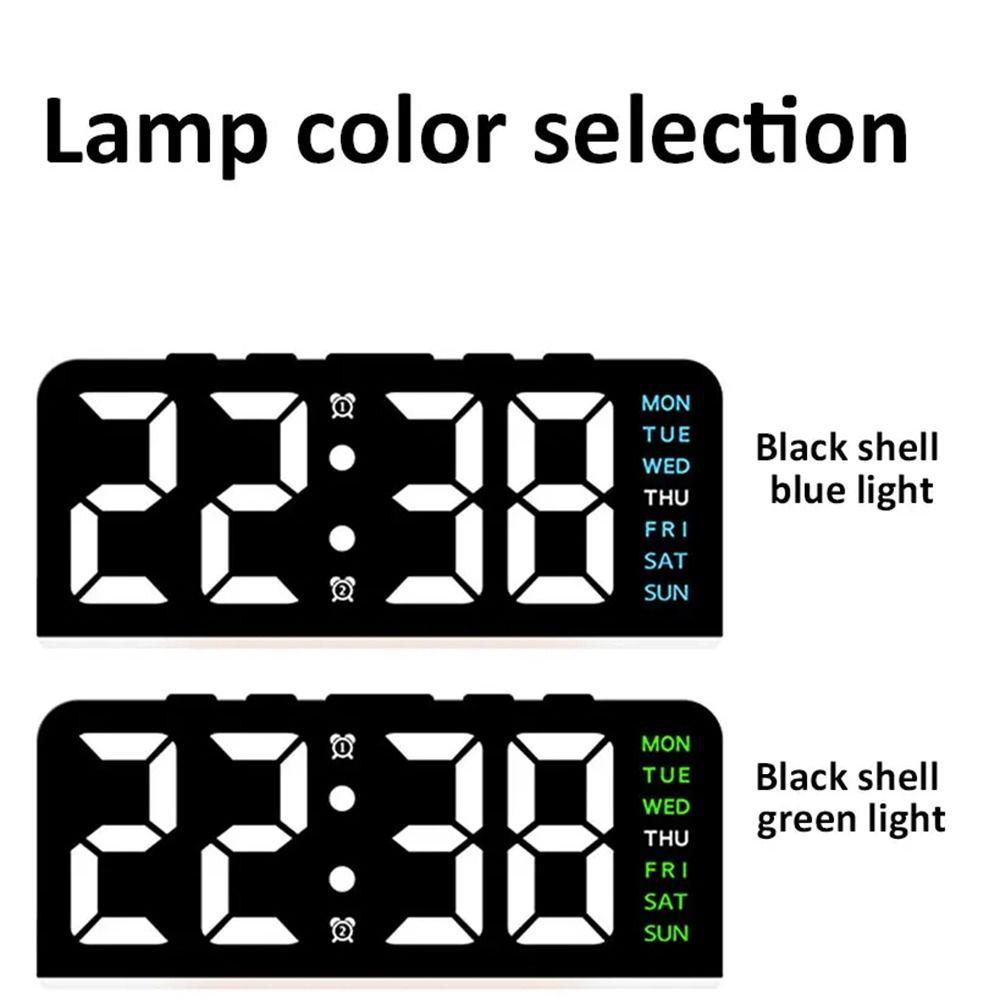 4 Levels Brightness Digital Alarm Clock Dual Alarms Electronic LED Clock  Bedside Use