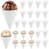 200Pcs 4.5oz Ice Cream Paper Cone Cup Stackable Cone Cup Paper Conical Water Mug for Party Soda Drink Ice Cream Coffee Juice Cup