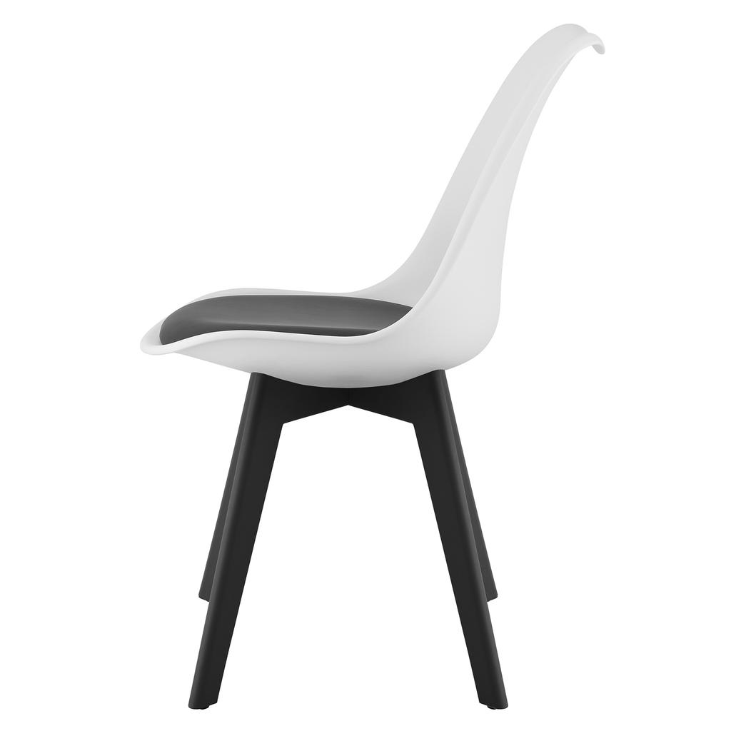 MARK Stuhl schwarz und weiß / schwarze Beine x 2