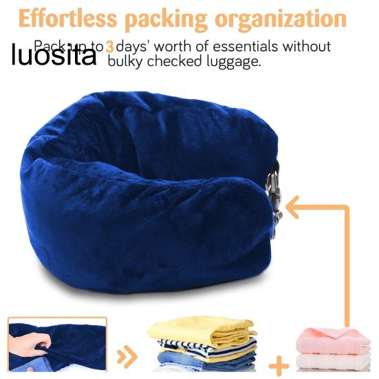 Neck Pillow, Space-saving Refillable Travel Pillow, Adjustable Comfortable Neck Support Pillow for Outdoor