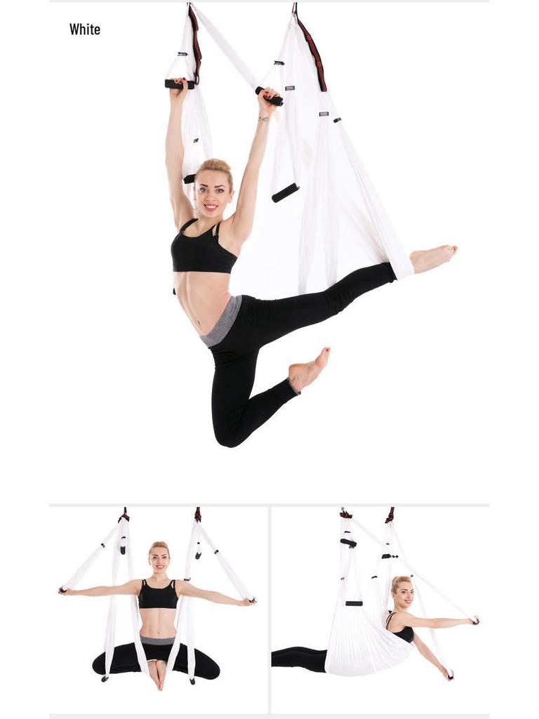 Aerial Yoga Hammock with 6 Handles - Non-Elastic Nylon for Studio Inversion Fitness