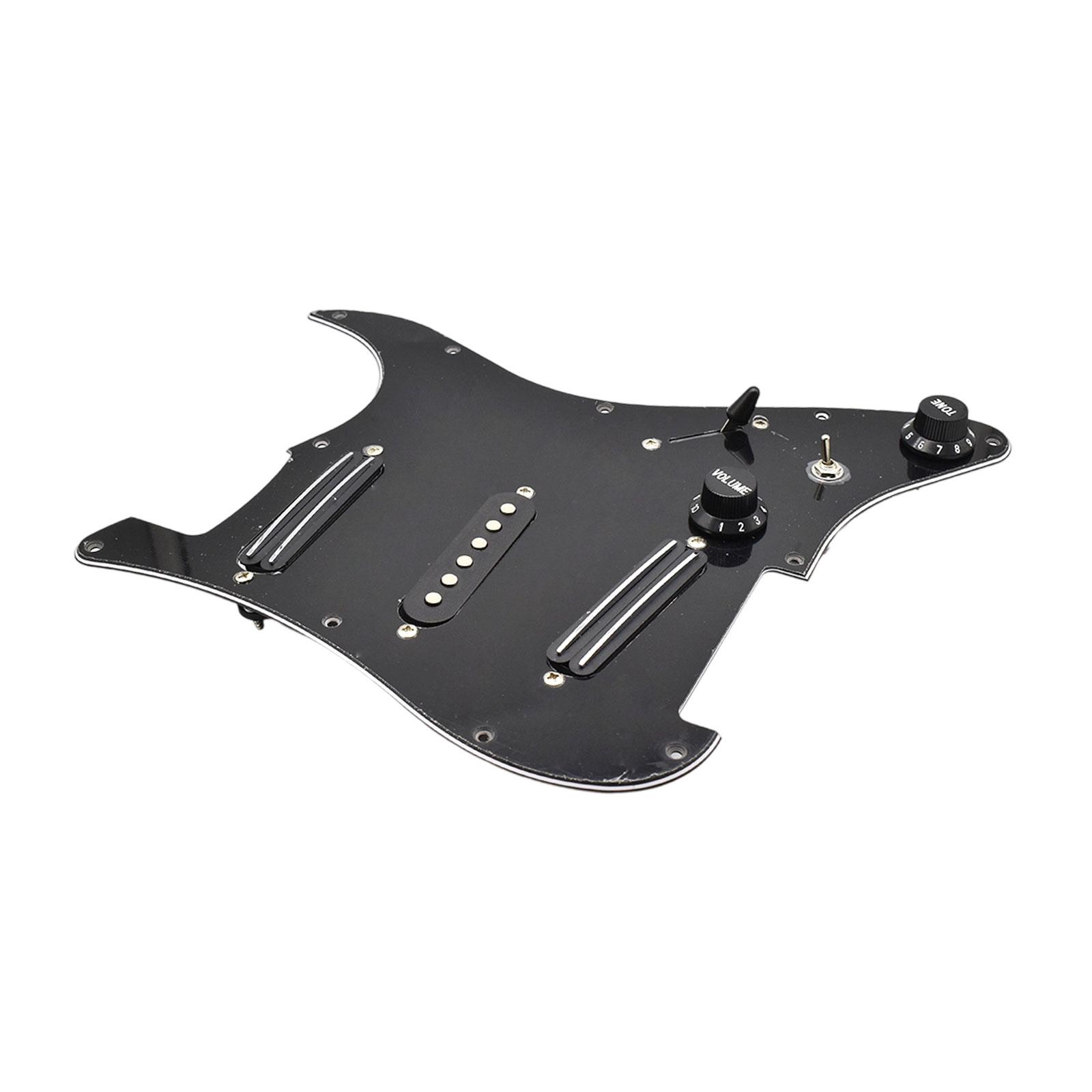 

Sss Guitar Pickguard Wear Resistant Professional Stringed Instrument Parts Ceramic Practical DIY Loaded Prewired Fitment чорний