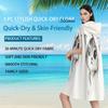 Cute Kitten Hooded Beach Towel 2D Oversized Quick Dry Sand Free Towel for Beach Pool Swimming Travel Soft Absorbent Towel Gift