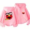 Girls Pink ELMO Children Age 3-12 Hoodies Zipper Cardigan Tops Boy Black Leisure Coat Long Sleeve Sesame Street Hooded