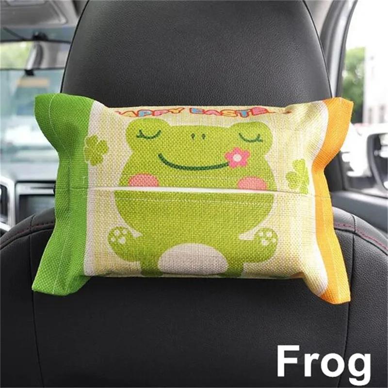 Cartoon Car Tissue Box Cover Auto Seat Back Hanging Storage Holder Tissue Box Container Car Visor Towel Napkin Papers Bag Holder