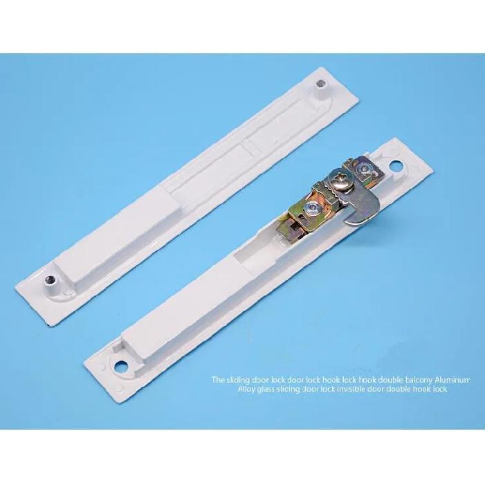 Glass Sliding Door Locks Aluminum Alloy Invisible Lock Patio Kitchen Living Room Bathroom Double Hook Lock Furniture Hardware