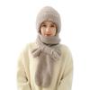 2-in1 Soft Warm Scarf Cap Crochet Hooded Scarf Hat for Skiing Hiking Universal Lady Windproof Shawl Hat with Neck Covers