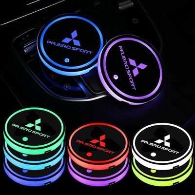 Universal LED Cup Coaster USB Rechargeable Car Interior Decoration Items for Triton L200 Pajero Sport