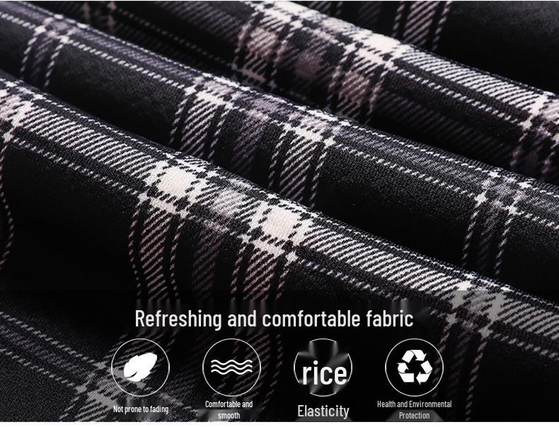 Plaid High-Waisted Women's Wide-Leg Pants - 2025 Autumn/Winter, Korean Style, Fleece-Lined, Loose Fit, Floor-Length.