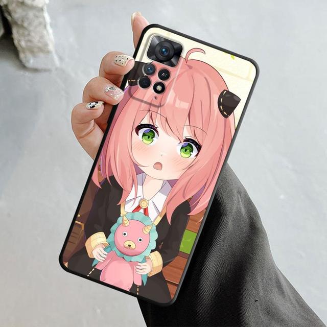 

Чехол для Xiaomi Redmi Note 11t 11s 11 10 8 Pro 9 9s 9t 8t для Mi 10 8 9a 9c 10c 12c K40 K60 Spy X Family Pink Smile Anya Damian For Redmi Note 10Pro