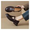 Women's 2025 British Style Brogue Loafers: Genuine Leather, Round Toe, Carved Design, Flat Commute Shoes.
