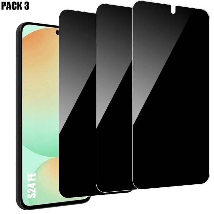Film de protection - pour Samsung Galaxy S24 FE - Verre trempé - Anti-espion - Lot de 3