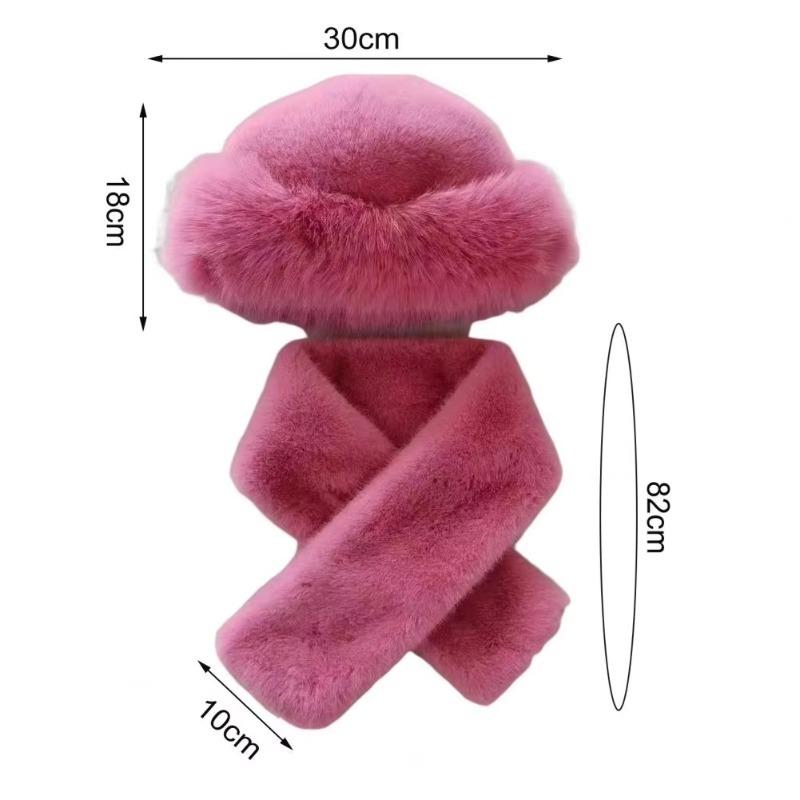 Winter Thickened for Keep Warmth Hat Scarf Two-piece Set Women Windproof Thick Warm Neck Wrap Solid Color Ear Protection Mongolian Hat