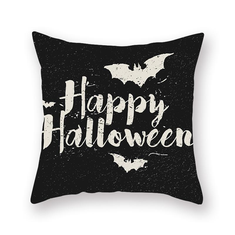 Halloween Pillow Cover Cartoon Skull New Short Velvet Cushion Cover Sofa Cushion