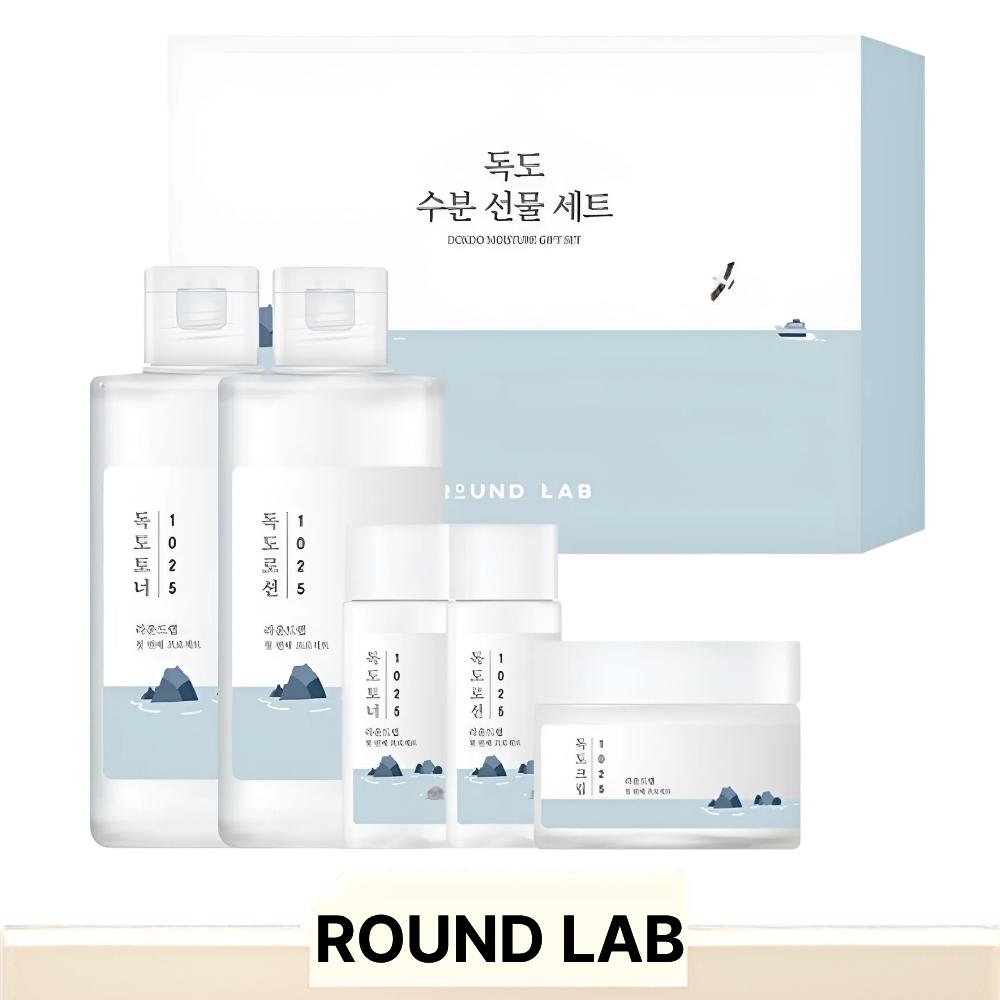 ROUND LAB 1025 Dokdo Hydration Set – Deep Sea Water Toner 220ml + Lotion 220ml + Cream 50ml
