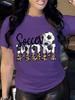 Summer women's front-printed short-sleeved T-shirt tops, casual and sports style,