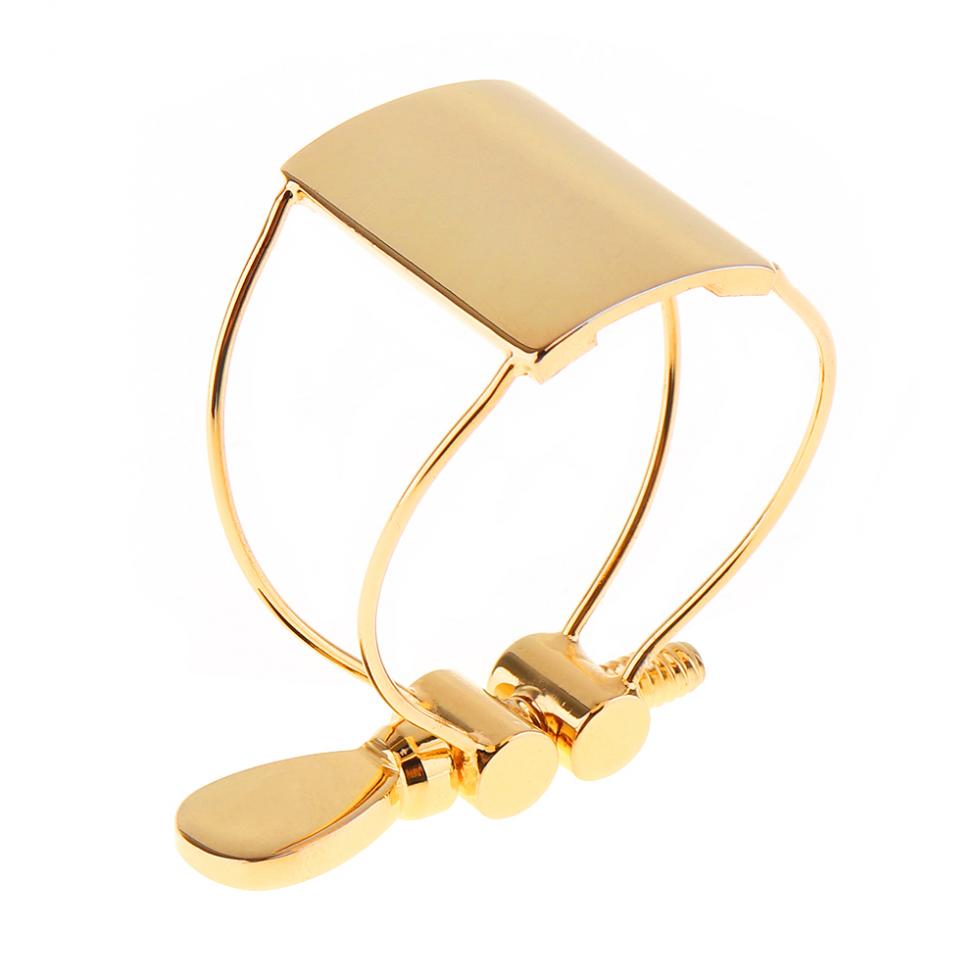 Metal Gold-plated Ligature Tenor Sax Mouthpiece Clip with Plastic Cap for Tenor Saxophone