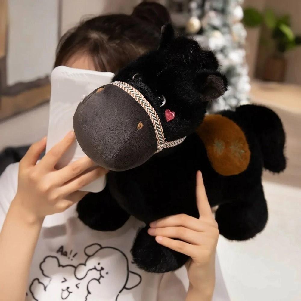 Simulation Standing Foal Plush Doll Saddle Cartoon Horse Stuffed Toy Valentine's Day Gifts