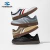 HOBIBEAR Leather Wide-Toe Lace-Up Retro Sneakers