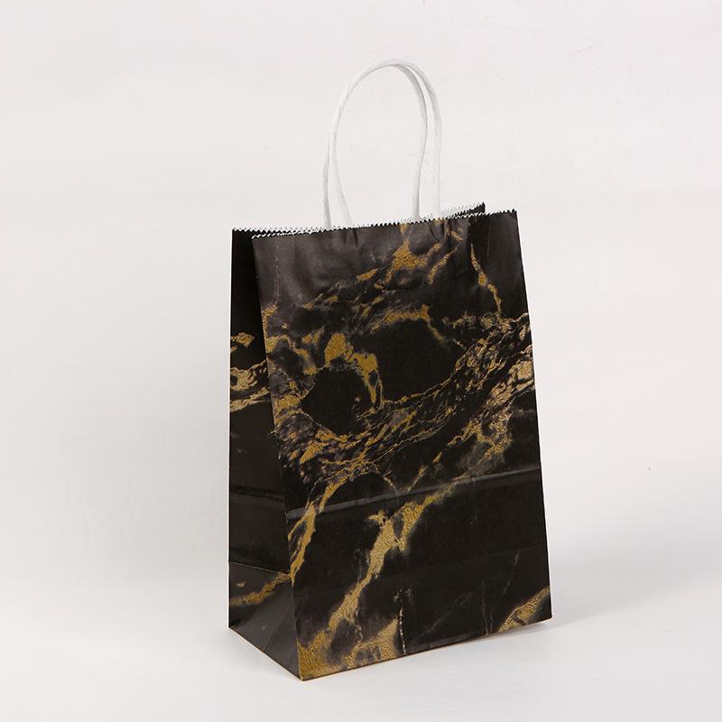 12/30pcs Marble Paper Tote Bags Recyclable Gift Bags for Boutique Retail Packaging Wedding Birthday Party Favors