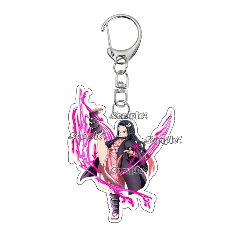 Anime Fashion Kamado Nezuko Cartoon Acrylic Keychain Pendant Charm Bag 5cm Jewelry Accessories Key Ring Gifts Toys for Friends