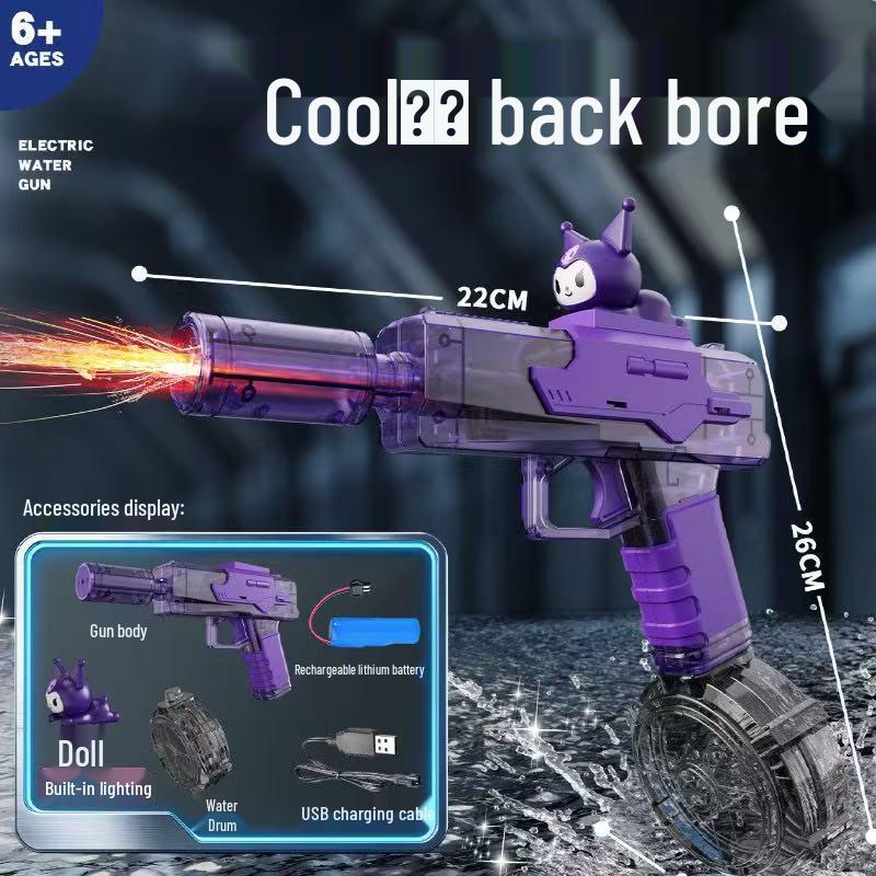 2026 Transparent M416 Electric Automatic Water Gun with Lights - Kids' Outdoor Water Play Toy