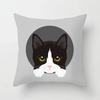 Cute Cat Round Head Home Decor Cushion Cover Naughty Cat Sofa Car Decoration 45X45Cm Pillowcase Square Polyester Pillowcase