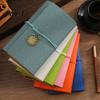 Strap Closure Notebook A6 Faux Leather Journal Notebook, 6 Ring Loose Leaf Binder with Retro Clock Smooth Writing Pendant, 7 Inch Personal Planner for