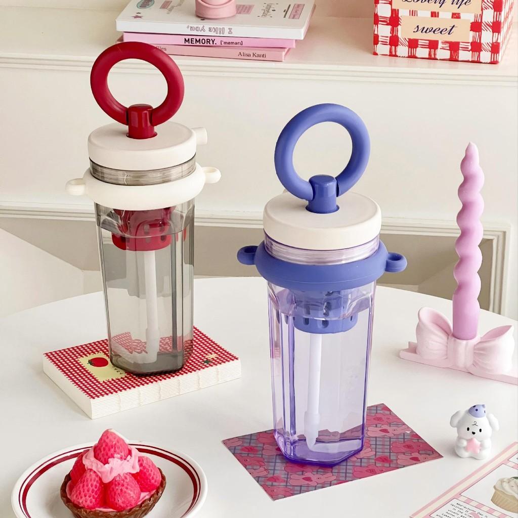 Summer Girls Water Bottle With Straw Portable Ecofriendly Plastic Cup For School And Outdoors