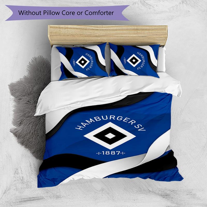 Hamburger SV Football Printed 3 Pieces Bedding Set, Comfortable Skin Friendly Bedroom Duvet Cover Set