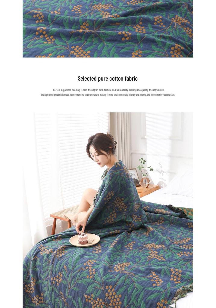 All-Cotton Multi-layer Gauze Blanket Quilt for Summer