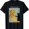 Divertido Girasoles de Van Gogh Gato Meme Arte de Van Gogh Gráfico Camiseta para Hombres Mujeres Niños