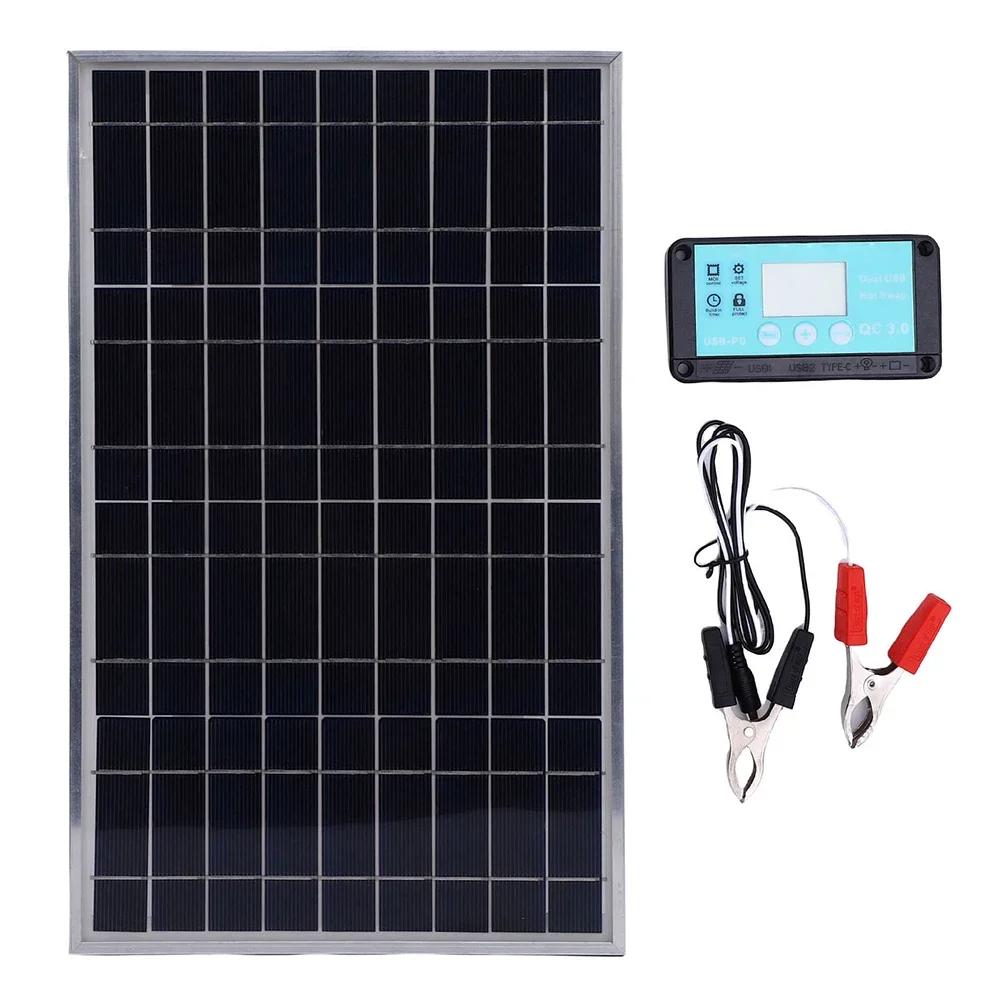 Portable Solar Kit 200W Solar Panel 20 Conversion Rate Internal Diode Prevents Leakage Portable Solar Panel Charger