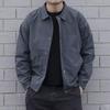 Autumn Winter Men Cargo Coat Solid Color Turndown Collar Windproof Korean Style Relaxed Fit Jacket for Working