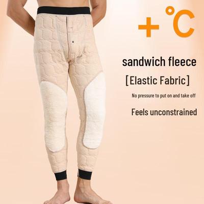 Men's High Waist Extra Thick Thermal Wool Pants with Fleece Lining for Winter