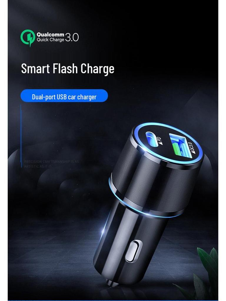 48W Dual USB-C Car Charger for Apple & Samsung, PD30W Fast Charging, UL2089 Certified